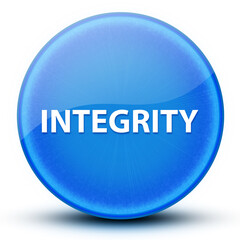 Integrity eyeball glossy elegant blue round button abstract
