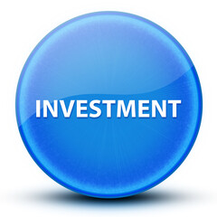 Investment eyeball glossy elegant blue round button abstract