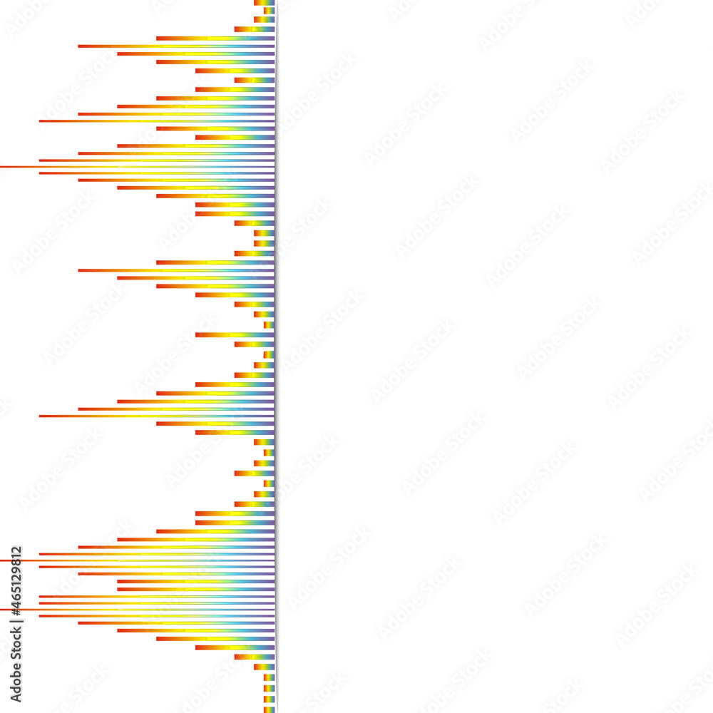 Poster rainbow equalizer element on white background. pulse music player banner. audio colorful sound wave 