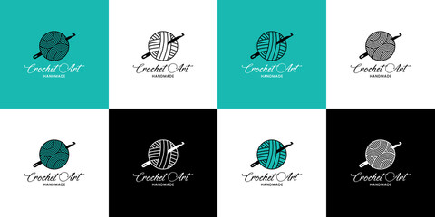 crochet art logo design collection