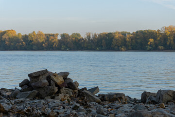 rocky beach of the Rhine River