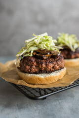 homemade and tasty hamburger for lunch