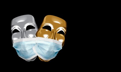 Comedy and tragedy theatrical mask-wearing protection medical mask for Covid-19