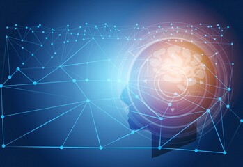 Genius Mindset. Portrait With Illuminated Brain Having Enlightenment Eureka Moment