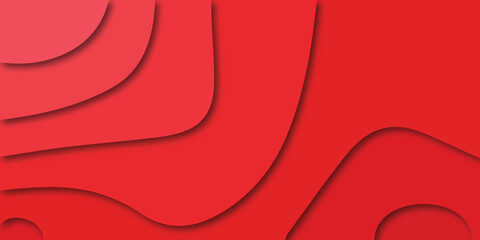 Abstract business red background of shapes wavy paper cut style.