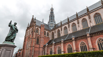 Naklejka na ściany i meble The Grote Kerk or St. Bavokerk in Haarlem, the Netherlands