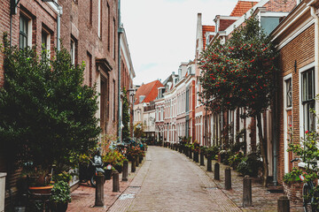 Fototapeta na wymiar Street view and generic architecture in Haarlem