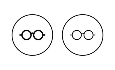 Glasses icons set. Glasses sign and symbol