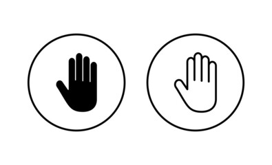 Hand icons set. hand sign and symbol. palm