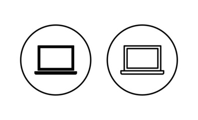 Laptop icons set. computer sign and symbol