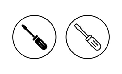 Screwdriver icons set.tools sign and symbol
