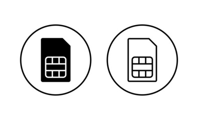 Sim card icons set. dual sim card sign and symbol