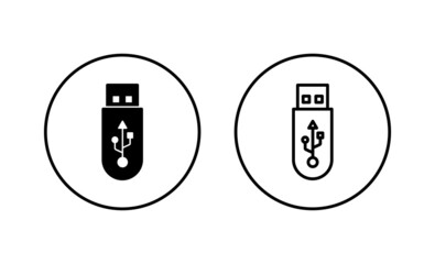 Usb icons set. Flash disk sign and symbol. flash drive sign.