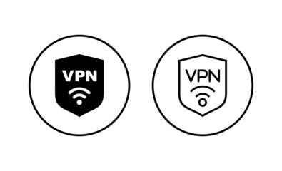 Vpn icons set. Private network sign and symbol. virtual private network icon.