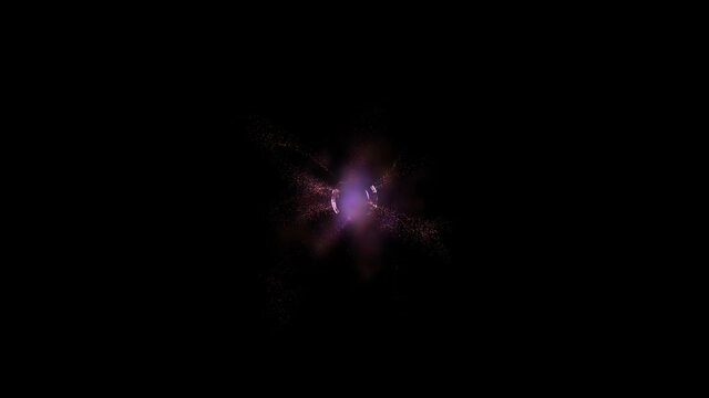 Looping animation of an elementary particle of standard model. Nucleus of an atom spinning with violent waves of energy. Quantum physics illustration