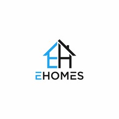 Modern unique home creative letter E logo design, Minimal line home E initial based vector icon.
