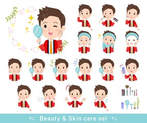 美容に関するセールスはっぴ男性のセット