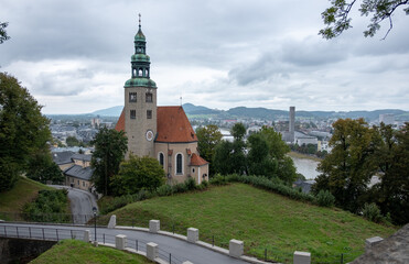 Late Gothic Mullner Church, built in the 15 century, a part of the UNESCO World Heritage site in...
