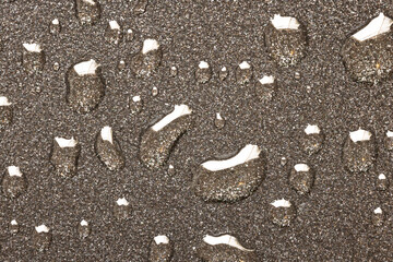 Macro close up to a nonstick fry pan made of polytetrafluoroethylene PTFE with oil on it