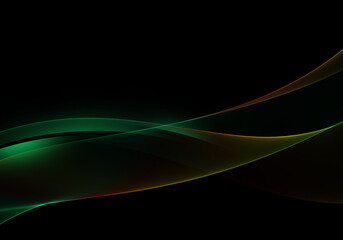 Abstract background waves. Colorful abstract waves on black background for wallpaper or business card