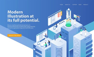 Discussion team meeting to launch rocket