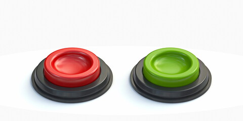 Red and green buttons 3D