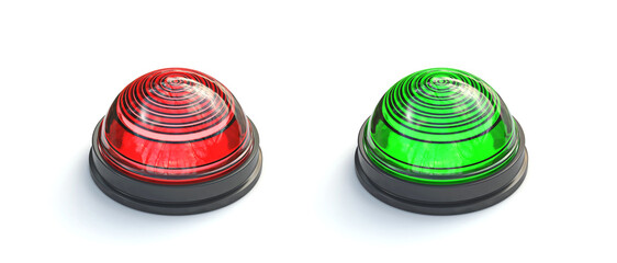 Red and green light buttons 3D