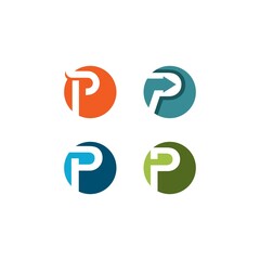 P letter logo template logo vector icon illustration