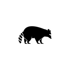 Cute Black raccoon logo vector icon illustration © indra23_anu