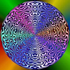 Wave mondala with blue colors 1