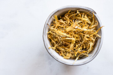 Calendula Petals in a Bowl
