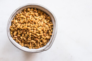 Uncooked Fenugreek in a Bowl