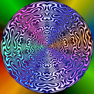Wave mondala with blue colors 1