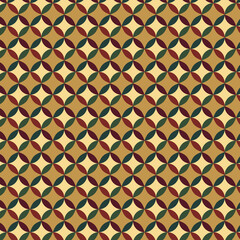 Geometric Shapes Pattern Background.Rich Autumn Color retro oriental style. Design for fabric,print,product,tiles,packaging,wallpaper,clothing,wrapping,home decoration.Vector illustration