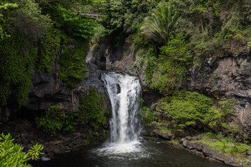 Fototapeta na wymiar Scenic Oheo Gulch (also known as Seven Sacred Pools) vista on Maui, Hawaii