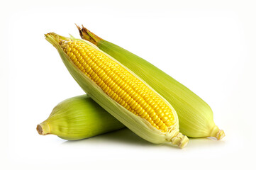Corn isolated on white background.