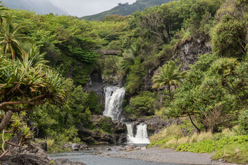 Scenic Oheo Gulch (also known as Seven Sacred Pools) vista on Maui, Hawaii
