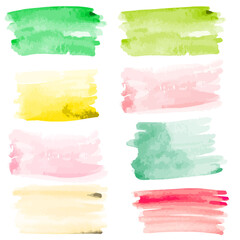 watercolor background real watercolor. brush paint stroke striped. hand drawn elements for Banner. Isolated on white background.vector