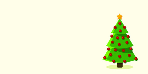CHRISTMAS BANNER TREE ON RIGHT MARGIN WITH SPACE FOR TEXT