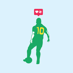 Love soccer. Brazilian soccer minimalist illustration template.