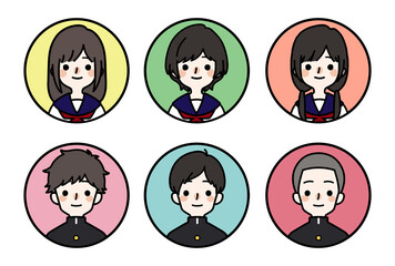 人物アイコンセット_学生