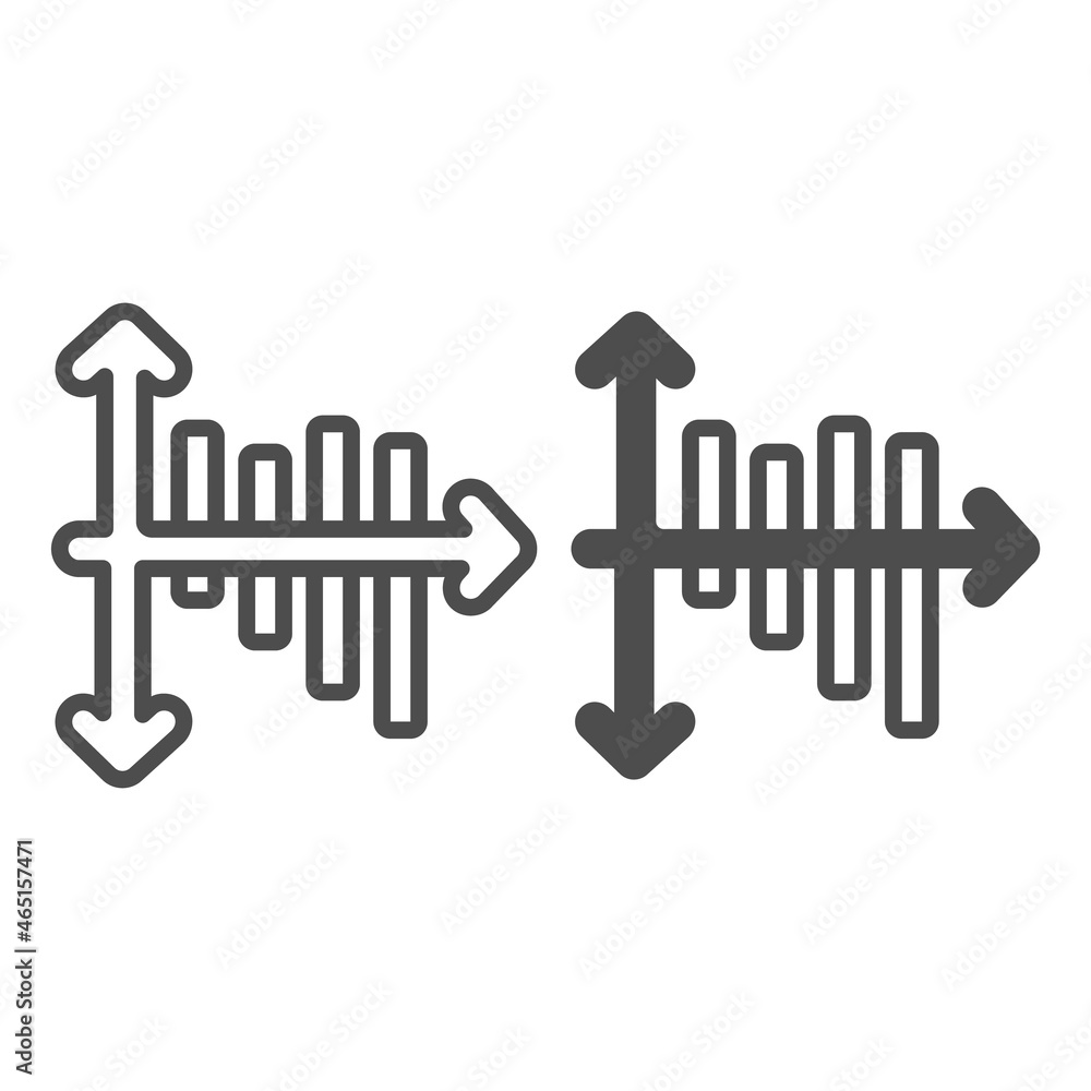 Poster graph with line chart line and solid icon, diagram concept, incline and decline chart vector sign on