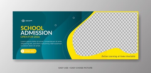 Banner design template school admissions 