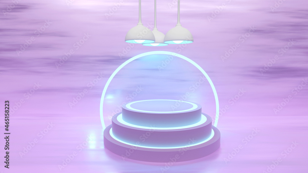 Poster podium. abstract futuristic 3d rendering
