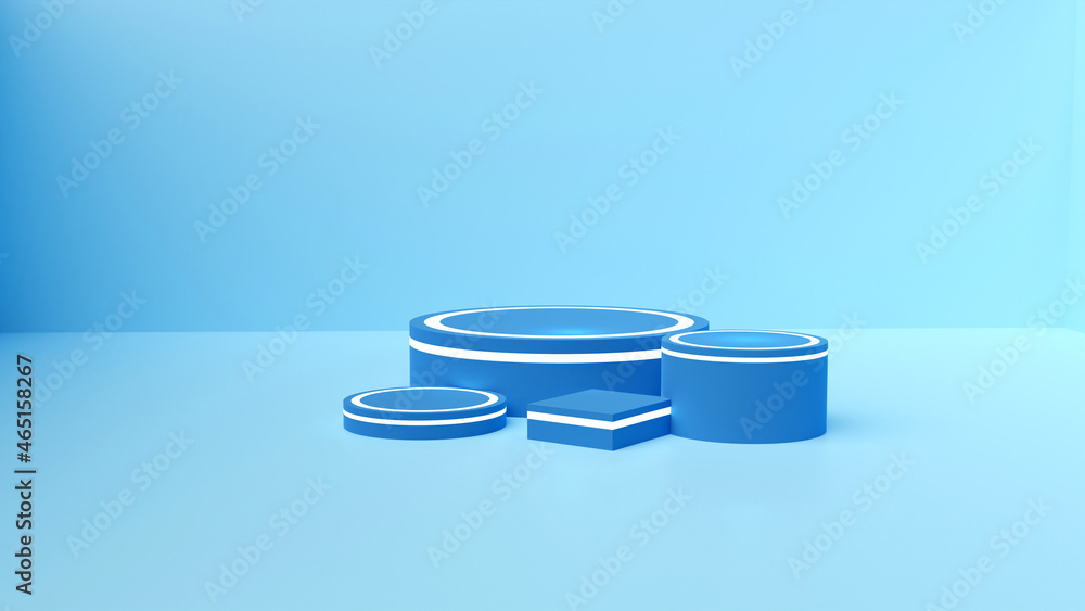 Aufkleber modeling platform, 3d rendering, futuristic abstraction of geometric shapes.