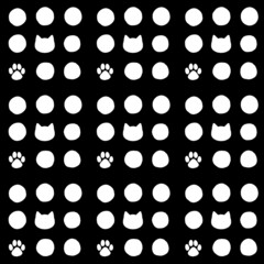 背景素材　猫ドット　ホワイト