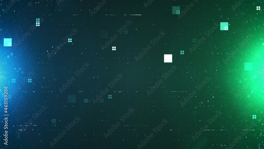 Poster dual color block pattern sci fi blue and green with motion