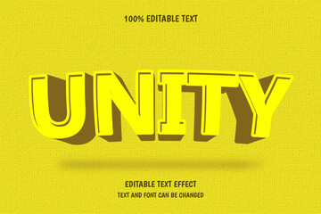 UNITY 3 dimension editable text effect modern color yellow drop shadow style