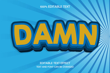 DAMN 3 dimension editable text effect modern comic style