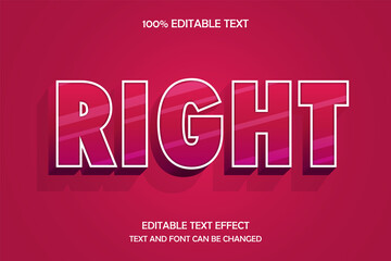 Right 3 dimension editable text effect gloss style